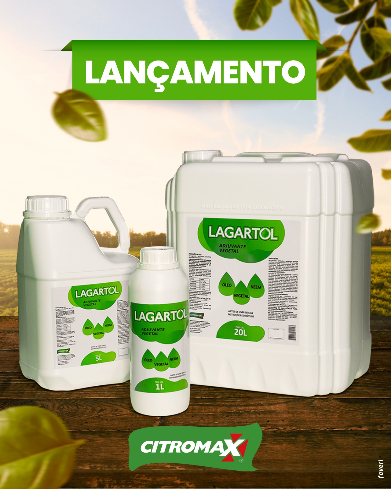 Lagartol Citromax  Óleo Vegetal Neem 5 litro Lançamento